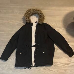 Hm fur lined hooded jacket